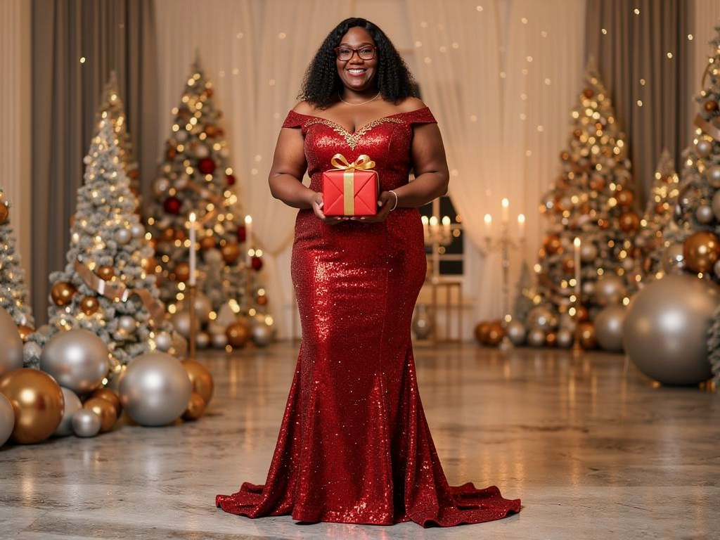 Festive holiday portrait sample